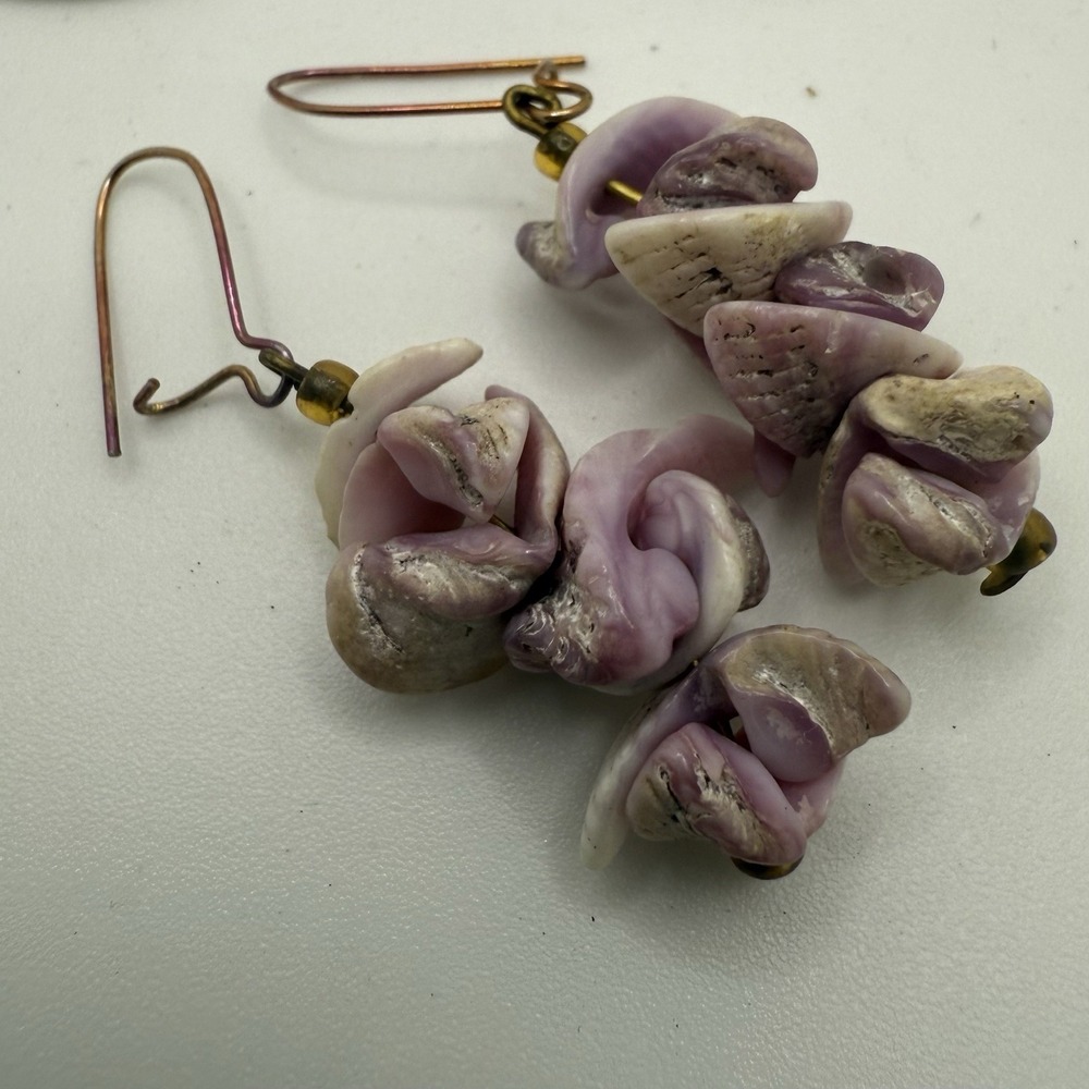 Lot Six Pairs of Earrings Pierced Hoop‎ Dangle - Picture 2 of 10